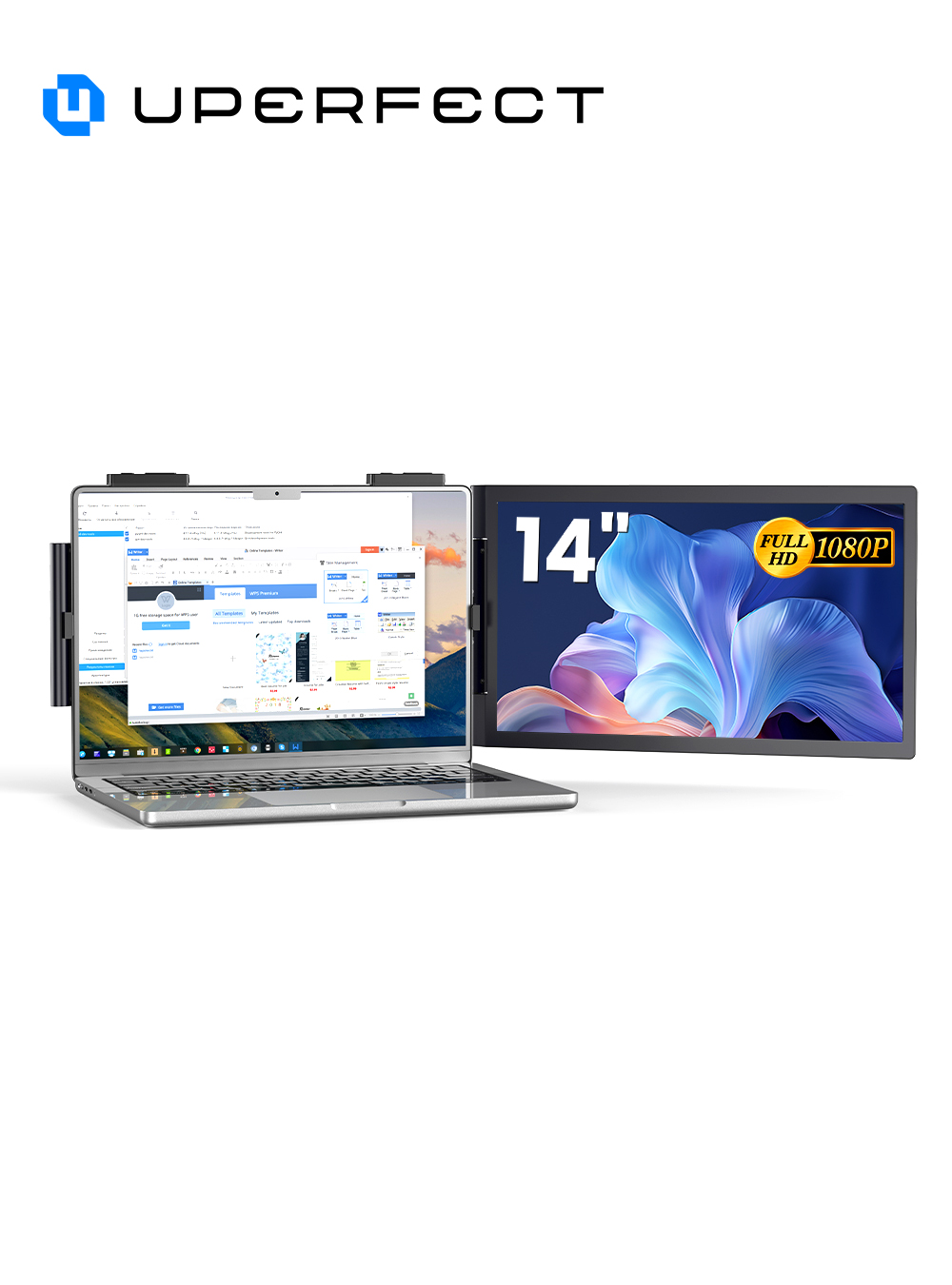 Pc Gaming Y60 - UPERFECT Monitor Portatile 14'' Pieghevole, Estensore
