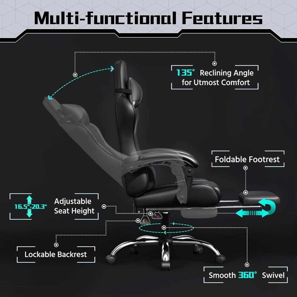 Comoda Sedia da Gaming in Pell - Gaming Chair Lumbar Pillow recensione e prezzo